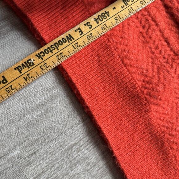 FRNCH PARIS Knit Sweater Womens M Orange Short Boxy Fit Cozy Typewriter - Picture 4 of 8